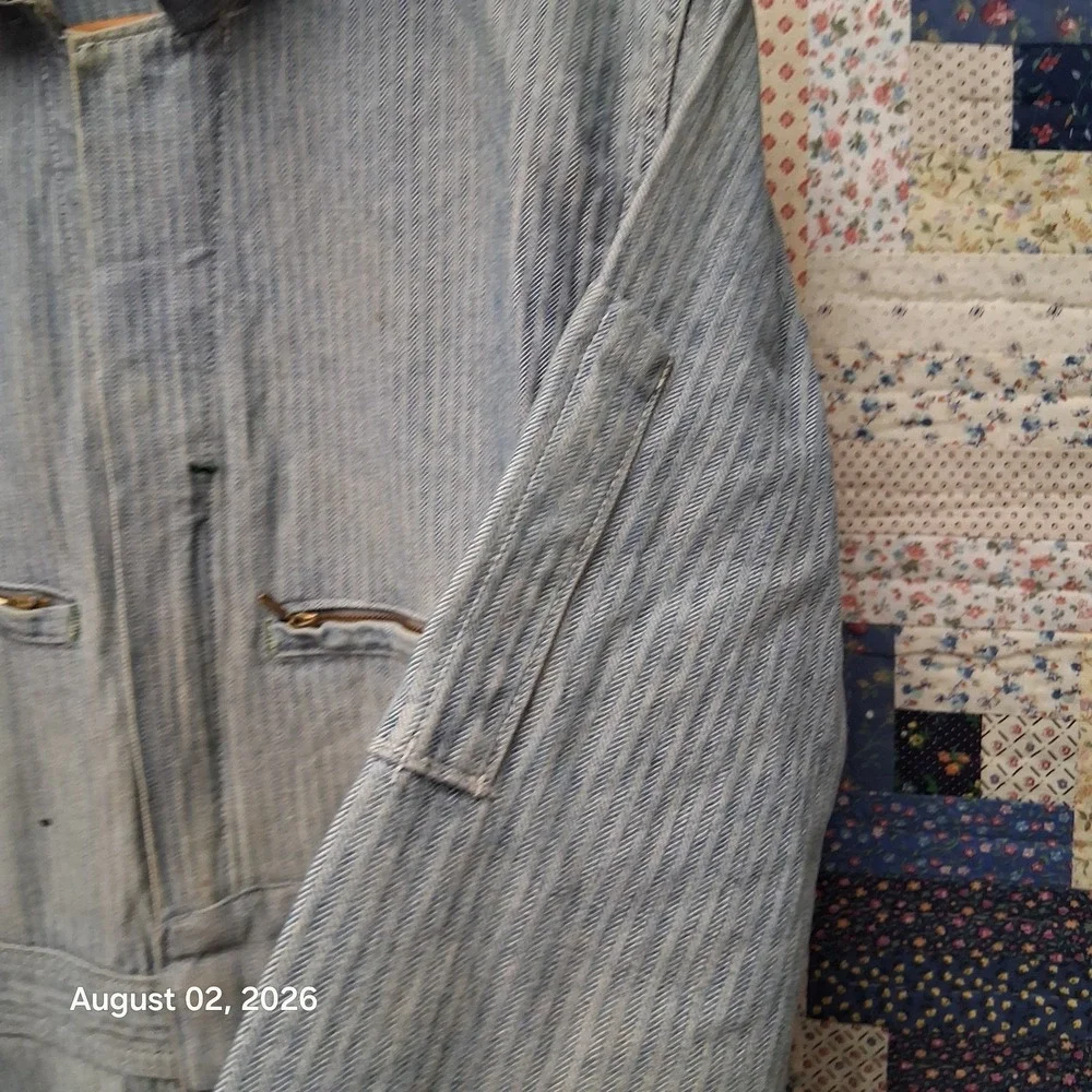 True Vintage Key Imperial Mens Herringbone Coveralls Size 40 Short Talon 60s